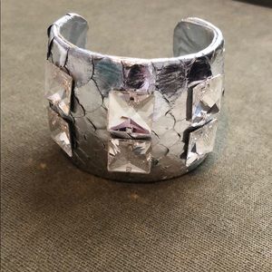 Ted Rossi Silver Jeweled Cuff